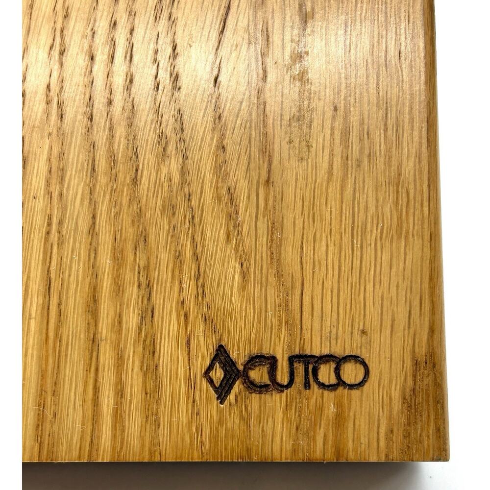 Cutco 5 Slot Oak Wood Knife Block Storage Space Saver Stand Or Hanging GUC - Picture 5 of 9